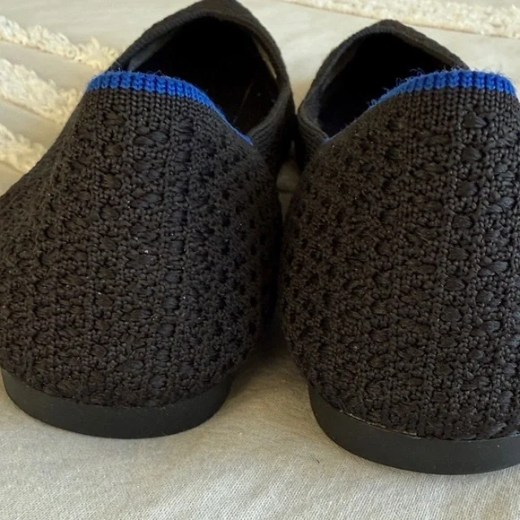 Rothy's Black Flats with Blue Trim - Picture 2 of 4
